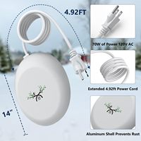 Chauffe-eau thermostatique 70W pour bain d'oiseaux, dégivreur de puits à eau pour volailles, abreuvoir extérieur pour poulets de ferme