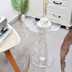 Table d'appoint ronde en acrylique <span class=keywords><strong>style</strong></span> <span class=keywords><strong>colonne</strong></span> romaine OEM/ODM, personnalisable, avec étagère à magazines de haute qualité pour salon, maison, balcon - Product Image 2
