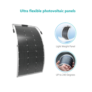 Módulos Solares Ultraligeros RoHS de 200W, Panel Solar Flexible Monocristalino con Película Compuesta para Kits Solares de Balcón - Product Image 3