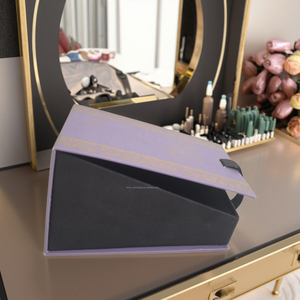 กล่องน้ำหอมแบบพกพาสีม่วงหรูหราหรูหราของขวัญกล่องแข็งปรับแต่งด้วยปุ่ม - Product Image 6