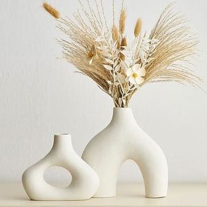 <span class=keywords><strong>Vase</strong></span> moderne en céramique blanche <span class=keywords><strong>pour</strong></span> décor minimaliste Vases à fleurs creux et mats de la <span class=keywords><strong>pampa</strong></span> <span class=keywords><strong>pour</strong></span> Boho Home Wedding Party Room Dinner Table - Product Image 6