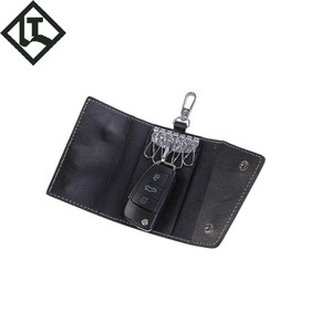 Genuine Leather Key <b>Pouch</b> 11 x 6.5 Cm Cover Type Solid Color For <b>Men</b> Car Key Holder Everyday Use - Product Image 5