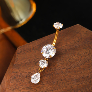 ASTM F136 titanio 14G <span class=keywords><strong>anello</strong></span> <span class=keywords><strong>ombelico</strong></span> con ciondoli pendenti in cristallo Shinning CZ interno filo <span class=keywords><strong>ombelico</strong></span> <span class=keywords><strong>Piercing</strong></span> anelli gioielli - Product Image 2