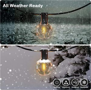 50FT 100FT LED G40 Globe String Lights infrangibili Patio esterno luci stringa Edison 50 cortile appeso luce da bistrot - Product Image 4