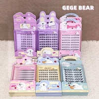Cils artificiels Gege Bear sans colle, naturels, en grappes segmentées, 3D, courbure C, légers, en faux vison