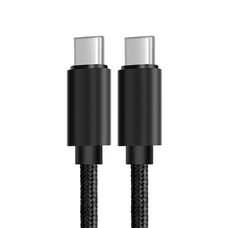 Logotipo de 1m 3ft USB tipo C-hombre a hombre trenza Cable de tipo C para el teléfono móvil de carga rápida