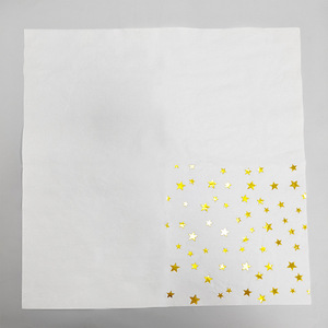 Gold Star Printed Square Paper Napkins 330mm X 330mm For Birthday Parties And Events - Product Image 2