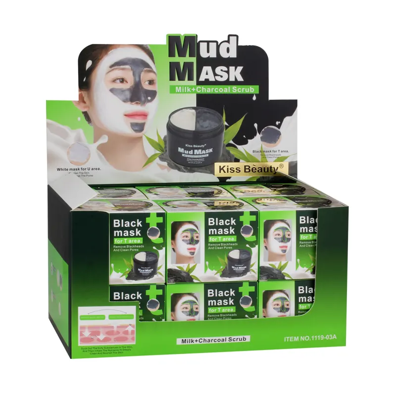 Masque à huile avec filtre naturel au charbon de bois pour le visage, absorbe le Stress, blanchit la peau en profondeur, soin Facial, 1 pièce