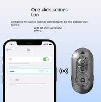 Télécommande sans fil pour téléphone portable pour vidéo selfie avec fonction tremolo, compatible Android/iOS, en matériau ABS, emballage personnalisable