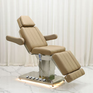 Modern Beauty Shop Salon Furniture Black Leather Facial Salon Bed Gold Metal Base 3/4 Motor <b>Electric</b> Esthetician Living Room - Product Image 6
