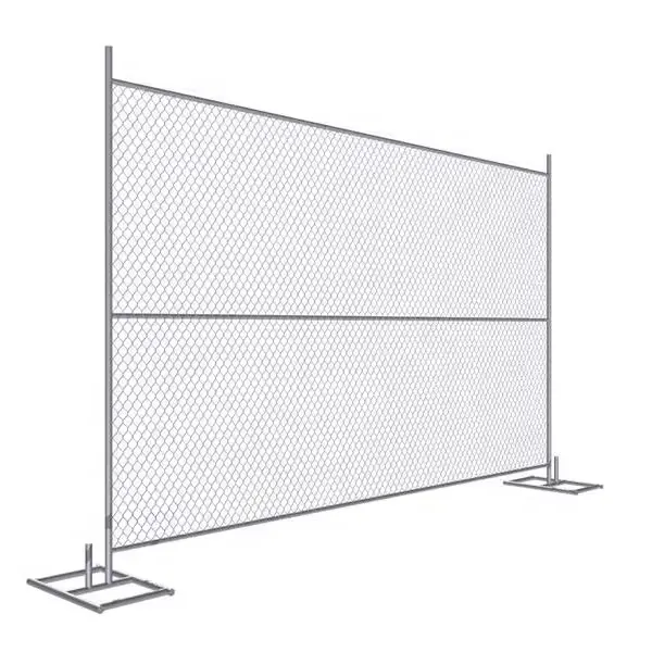 Panel de valla de seguridad para eventos portátil sostenible americano, valla de eslabones de cadena temporal de construcción extraíble