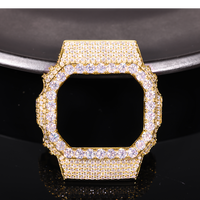 Boîtier de montre classique en moissanite Full Buss pour DW5600, laiton plaqué or, argent, diamant VVS, pièces de montre, bijoux pour hommes et femmes