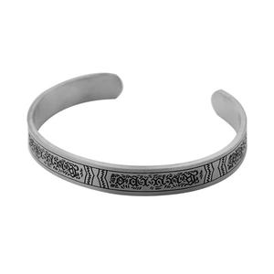 Ensemble de bijoux personnalisé en acier inoxydable pour hommes et femmes, bracelets ajustables noirs et argentés, bracelet ouvert - Product Image 5