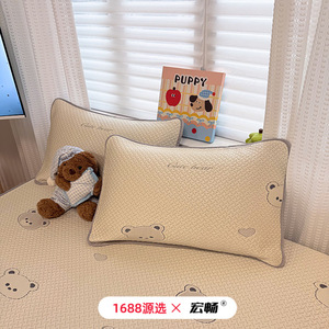 Hongchang Ice Silk Bed Sheet Set 1.5m 1.8m Cooling Cartoon Print Machine Washable Air Conditioning Soft Mattress Cover - Product Image 3