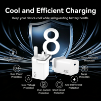 Cargadores y Adaptadores OEM, Enchufe USB para Reino Unido, Cargador de Pared Tipo C de 45 W, Carga Súper Rápida, Cargador PD Gan, Cargador de Teléfono Tipo C para Reino Unido