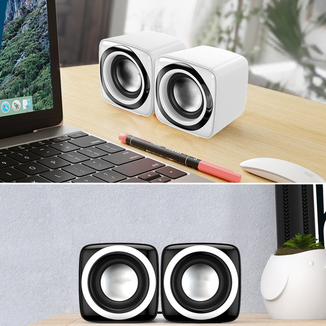 HAOXUAN USB Bluetooth Desktop Computer Audio Speaker Compatible Mobile Phones Laptops. 3.5mm Small Stereo Subwoofer Portable for