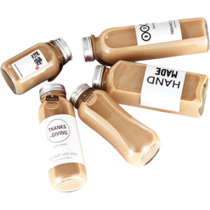 Bouteilles de vin de fruits à extraction à froid plates et rondes Spotly en gros de 250 ml, bouteilles en verre pour boissons au thé au lait de 500 ml - Product Image 1