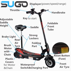 Mobolity Electric <strong>Scooter</strong> Fat Wheel E-step off Road 250w Electric <strong>Scooter</strong> for <strong>Adult</strong> with <strong>Seat</strong> Foldable Front Tube and Saddle - Product Image 4
