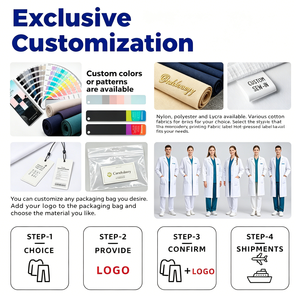 Camice Medico Bianco per Dottori e Infermieri, Unisex, Maniche Lunghe, Uniforme da Lavoro, Servizio OEM, per Studenti di Medicina e <span class=keywords><strong>Tirocinio</strong></span> - Product Image 5