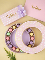 Sunshine Vente en gros de luxe de haute qualité papier Macaron emballage alimentaire boîte-cadeau avec logo personnalisé imprimé rond papier boîtes tubulaires