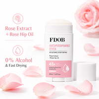 Déodorant en stick OEM sous marque privée 50ml, contrôle longue durée des odeurs, séchage rapide avec extrait de rose et acide hyaluronique, vente en gros