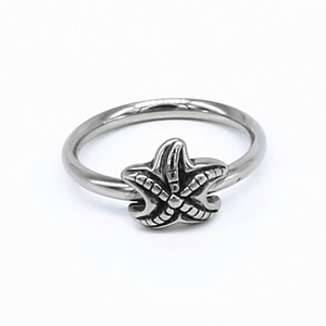 yunnique Starfish <b>Ring</b> <b>Titanium</b> Steel Simple Geometric Design Fashion Jewelry Gift - Product Image 1
