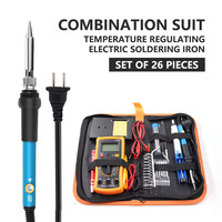 Kit de Fer à Souder Électrique à Température Réglable 110V/220V Outils de Réparation de Soudage 26 Pièces 60W avec Fiche USA/Royaume-Uni/UE PLC