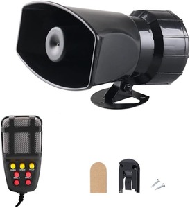 Haut-parleur de moto à cinq tons Sirène sans fil 12V Réglage du volume Enregistrement Sirène Klaxon - Product Image 1