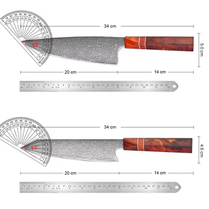 Cuchillo de Carnicero de Acero Damasco de 67 Capas, Cuchillo de Cocina Profesional de Alta Dureza con Mango de Madera Octogonal Estabilizada - Product Image 2