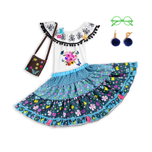 Livraison rapide <span class=keywords><strong>Encanto</strong></span> <span class=keywords><strong>robe</strong></span> filles hors épaule robes faites à la main prêt à expédier soie lait <span class=keywords><strong>Mirabel</strong></span> <span class=keywords><strong>robe</strong></span> ensemble - Product Image 4