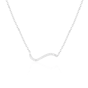 Collier Simple en argent sterling 925 avec <span class=keywords><strong>logo</strong></span> personnalisé, chaîne en or 18 k et <span class=keywords><strong>diamant</strong></span> ondulé - Product Image 3