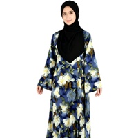 Abaya pour femmes grande taille, coupe ajustée, respirante, en polyester, imprimé numérique, longueur cheville, pour le printemps, le Ramadan, les mariages et l'usage quotidien