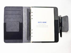 Planificateur organisateur A5 de haute qualité en cuir PU cahier à couverture rigide avec poches à logo en relief couverture en papier personnalisable pour une utilisation en cadeau - Product Image 2