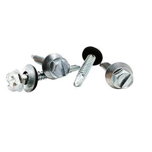 Acier C1022, finition zinguée CR6+ # Vis autoperceuse à tête hexagonale avec rondelle de 14 x 1-1/4 pouces, haute qualité, fente BSD # 3PT - Product Image 4