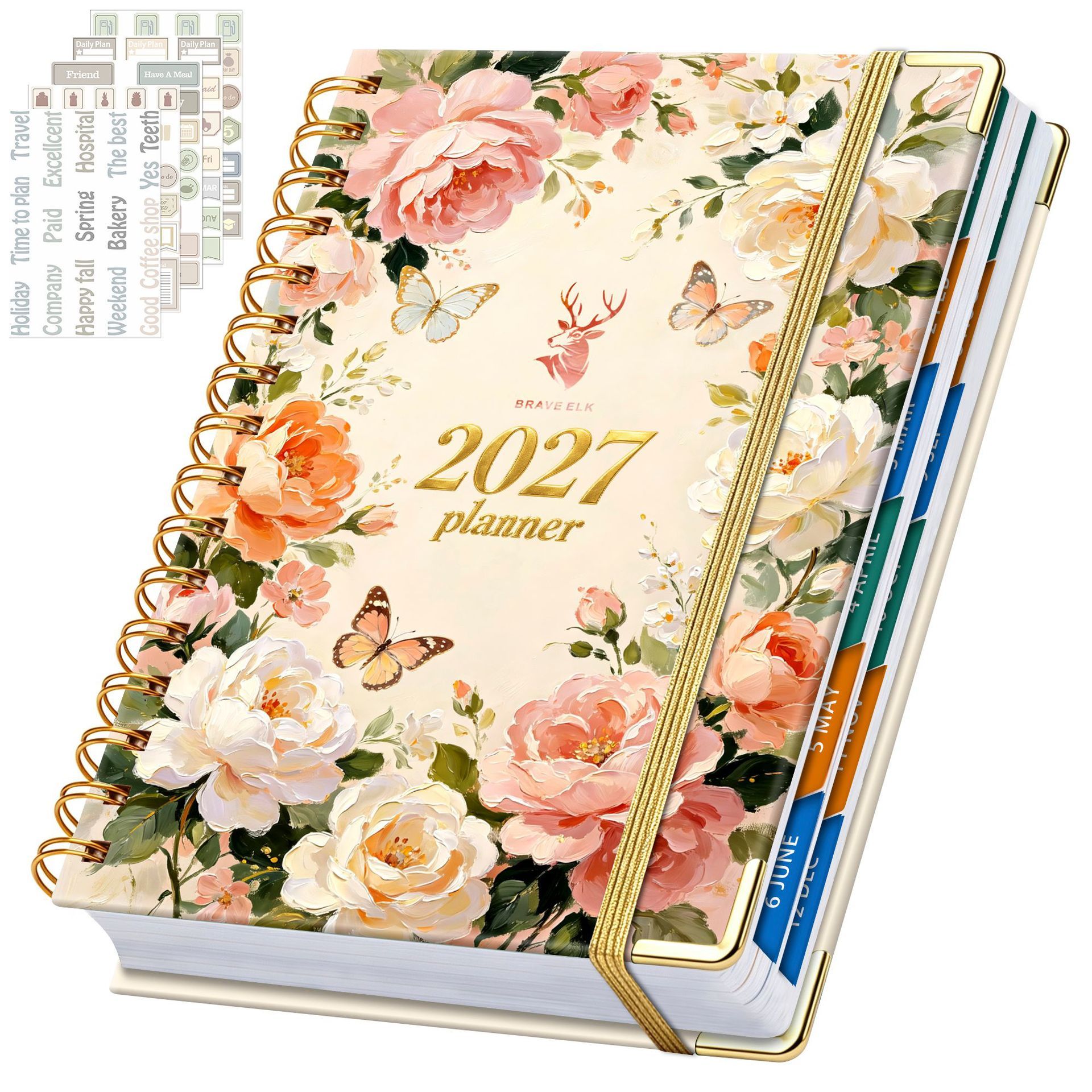 Accesorios de rosas rosa claro - Stickers adhesivos - Set de 5 hojas