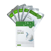 OEM ODM Masque facial en feuille pour le traitement de l'acné, patch anti-imperfections avec eau de feuilles d'eucalyptus, pour une texture de peau lisse et douce