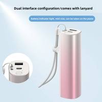 Mini batterie externe ultra-fine avec câble intégré 5000 mAh, chargeur portable USB C à charge rapide pour iPhone Android, idéal pour les voyages