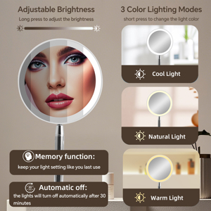 Support OEM ODM Customization Travel Makeup <strong>Mirror</strong> Portable LED Lights Metal Single Sides <strong>Handheld</strong> <strong>Mirror</strong> Compact Pocket <strong>Mirror</strong> - Product Image 3