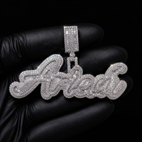 Collier personnalisé avec nom et lettre, pendentif numéro en moissanite sertie de pierres pour homme, style baguette, hip-hop, rock, rappeur, bijoux tendance