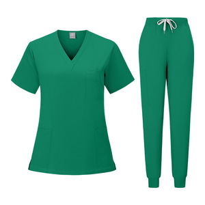 Unisex Scrub Suit Split Set Moisture Wicking Knitted Hospital Uniforms - Product Image 2
