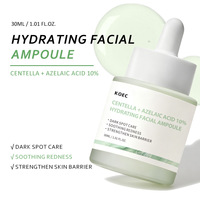 Sérum Ampoule Visage Hydratant en Profondeur à l'Acide Azélaïque et à la Centella Asiatica Naturelle, Soin Anti-Taches et Apaisant les Rougeurs, 30ml