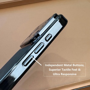 Nouvelle coque de téléphone portable en cuir PU magnétique électroplaqué pour iPhone 18 14 15 16 17 Pro Max avec film protecteur d'objectif en verre - Product Image 3