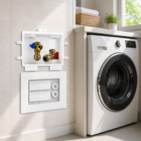 Boîte de sortie pour lave-linge CUPC avec vannes connectées, raccord rapide 1/2 pouce x 3/4 pouce MHT