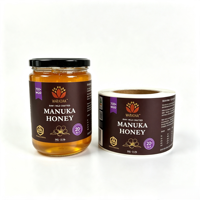 Étiquettes personnalisées imprimées en vinyle pour pots de miel de Manuka, estampage or/argent, autocollant adhésif imperméable de qualité alimentaire, emballage de marque privée