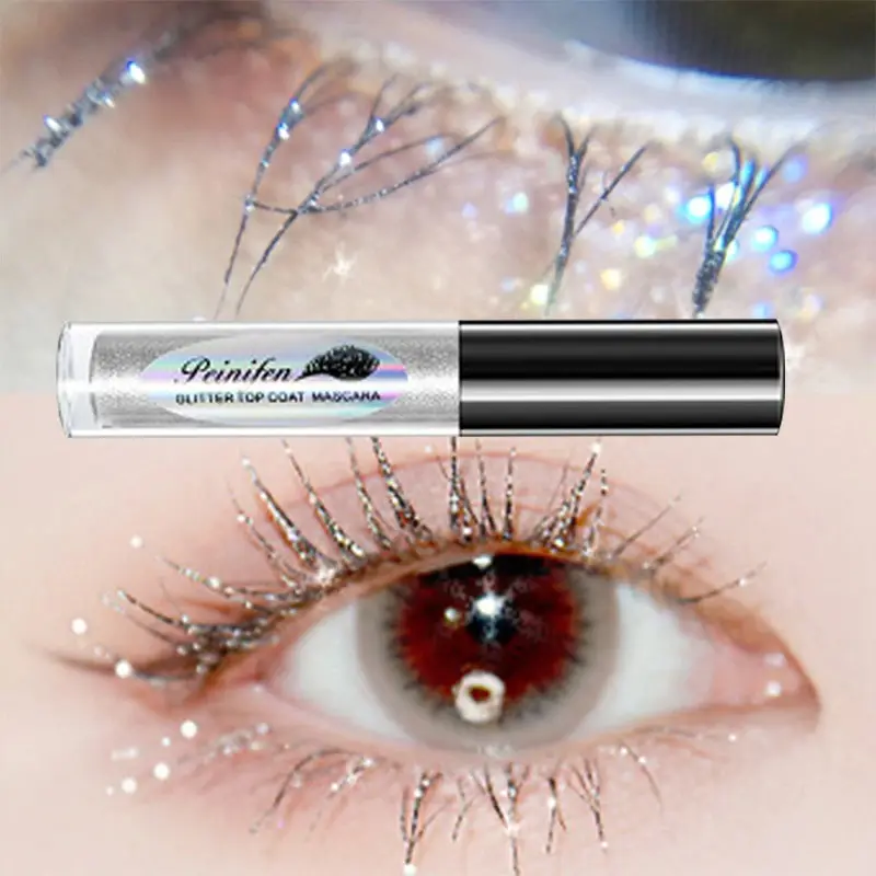 Diamond Glitter Powder Mascara Quick Dry Water Drop Mascara e Primer Long Lasting Waterproof Curling Thick Shiny Cosmetic