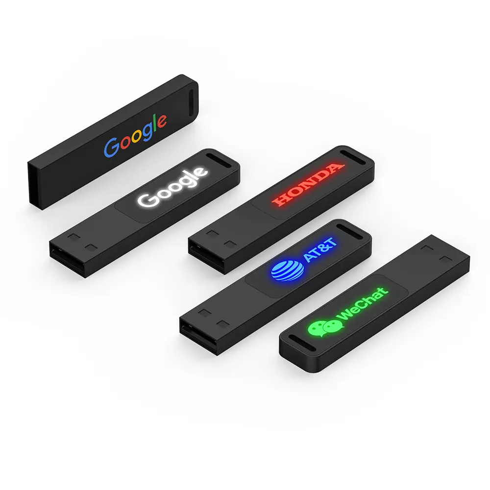 New Arrival Mini Stylish Promotional Metal Keychain USB Flash Drives With Custom LED Light Up Logo 8G 16G 32G 64G