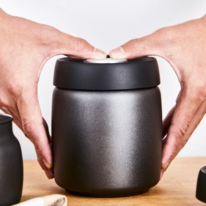 Barattolo <span class=keywords><strong>per</strong></span> la conservazione del caffè <span class=keywords><strong>sottovuoto</strong></span> con meccanismo di chiusura a pressione, contenitore <span class=keywords><strong>per</strong></span> chicchi di caffè in acciaio inossidabile 304 - Product Image 3