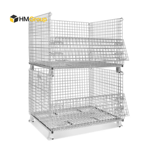 Tùy chỉnh OEM Nhà cung cấp ráp Stackable kho gấp Heavy Duty dây thép mạ kẽm lưới <span class=keywords><strong>Pallet</strong></span> cag - Product Image 3