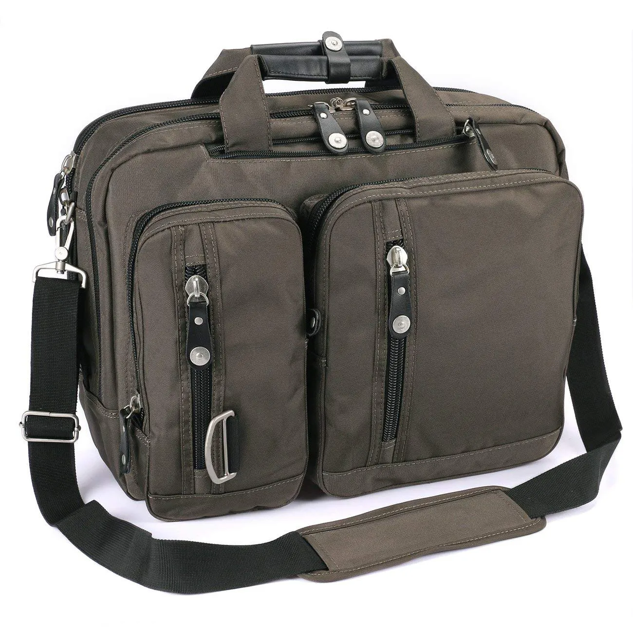 Multi-function Waterproof Briefcase Backpack Laptop Cross Body Messenger Bag
