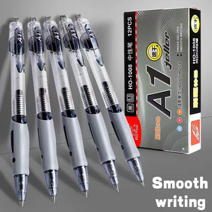 Stylos gel rétractables en plastique en gros avec encre rouge à écriture fluide, options de logo personnalisé pour une utilisation promotionnelle à l'école et au bureau - Product Image 4